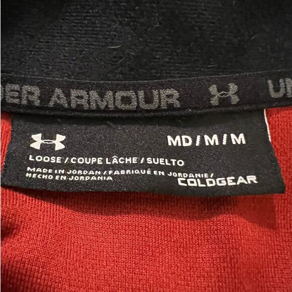 Under Armour Coldgear Loose Men's Pullover Jacket in Red/Orange Size M - Picture 4 of 5